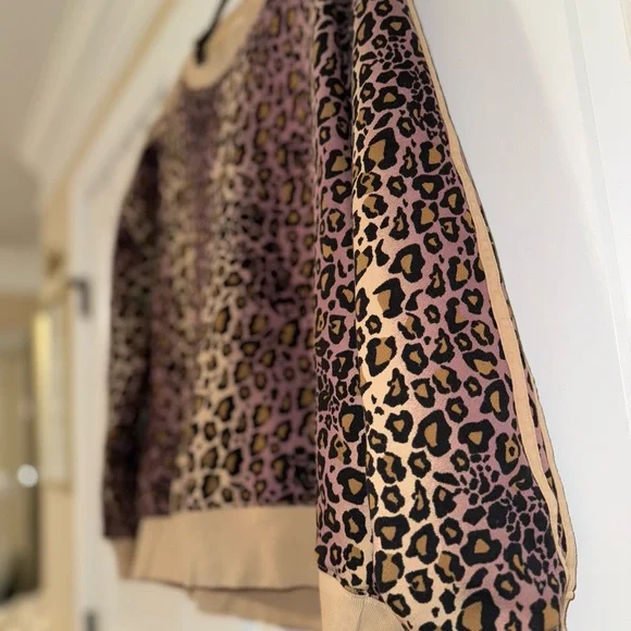 Adidas Women's Leopard Print Sweater - Brown and Purple - Picture 6 of 8